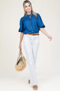 Fashion Louizon Lyocell Denim Blouse Patricia | Blue... | | Little Soho