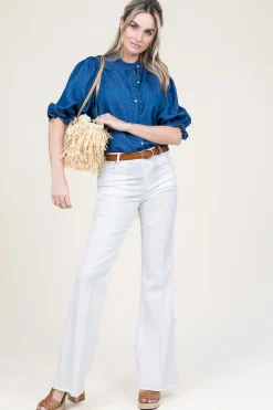 Fashion Louizon Lyocell Denim Blouse Patricia | Blue... | | Little Soho