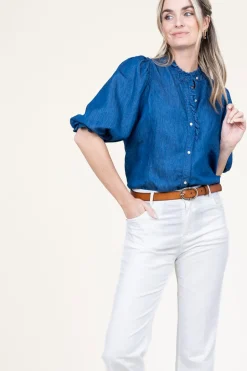 Fashion Louizon Lyocell Denim Blouse Patricia | Blue... | | Little Soho