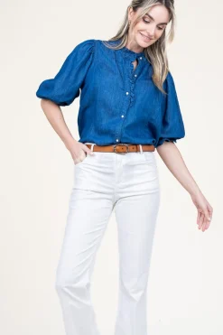 Fashion Louizon Lyocell Denim Blouse Patricia | Blue... | | Little Soho