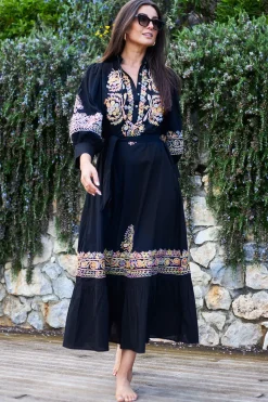 Discount Antik Batik Maxi Dress With Embroidery Neil | Black... | | Little Soho
