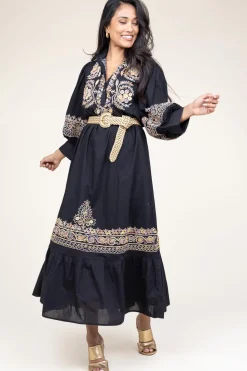 Discount Antik Batik Maxi Dress With Embroidery Neil | Black... | | Little Soho