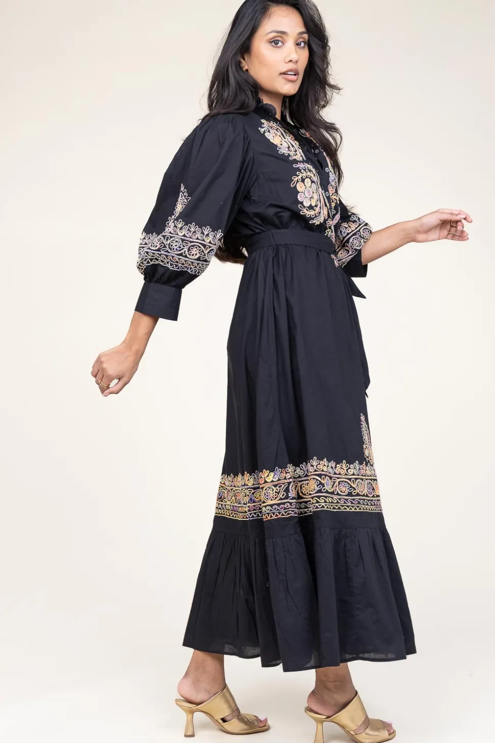 Discount Antik Batik Maxi Dress With Embroidery Neil | Black... | | Little Soho