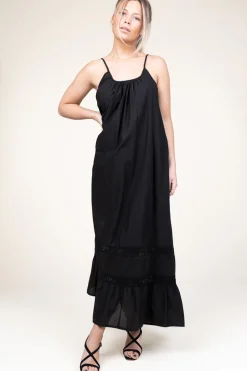 Fashion Kocca Maxi Dress With Lace Detail Huliana | Black... | | Little Soho