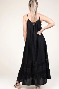 Fashion Kocca Maxi Dress With Lace Detail Huliana | Black... | | Little Soho