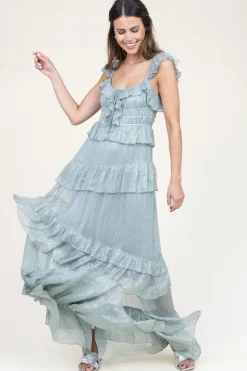 Shop Ibana Maxi Dress With Lurex Danessa | Blue... | | Little Soho
