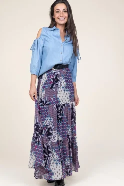 Best Sale ba&sh Maxi Skirt With Print Brooke | Purple... | | Little Soho