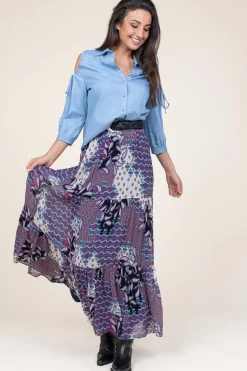 Best Sale ba&sh Maxi Skirt With Print Brooke | Purple... | | Little Soho