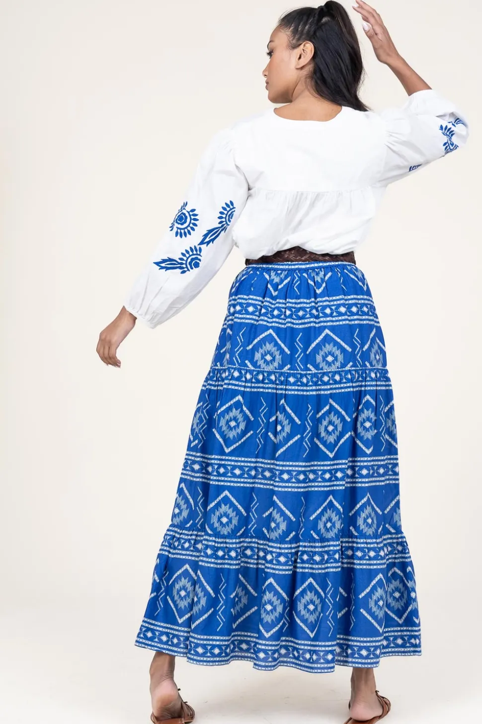 Hot Lollys Laundry Maxi Skirt With Print Sunset | Blue... | | Little Soho