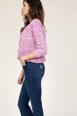 Online ba&sh Melange Tricot Cardigan Guspa | Pink... | | Little Soho