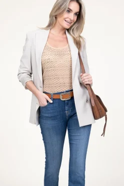 Clearance Patrizia Pepe Mesh Top With Logo Lia | Beige... | | Little Soho