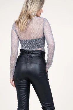 Best Sale Copenhagen Muse Mesh Top With Rhinestones Stone | Silver... | | Little Soho