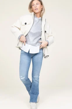 Outlet Co'Couture Metallic Boxy Sweater Row | Silver... | | Little Soho