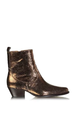 Store Toral Metallic Croco Boots Blues | Gold... | | Little Soho