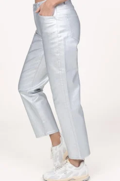 Sale Dante 6 Metallic Cropped Jeans Axelle | Silver... | | Little Soho