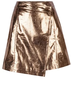 Clearance Dante 6 Metallic Leather Skirt Meadow | Brown... | | Little Soho