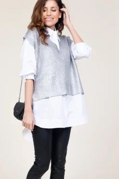 Outlet Co'Couture Metallic Spencer Row | Silver... | | Little Soho