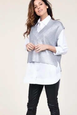 Outlet Co'Couture Metallic Spencer Row | Silver... | | Little Soho