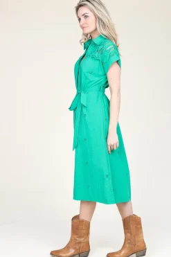 Discount Suncoo Midi Dress With Embroidery Details Coco | Green... | | Little Soho
