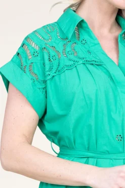Discount Suncoo Midi Dress With Embroidery Details Coco | Green... | | Little Soho