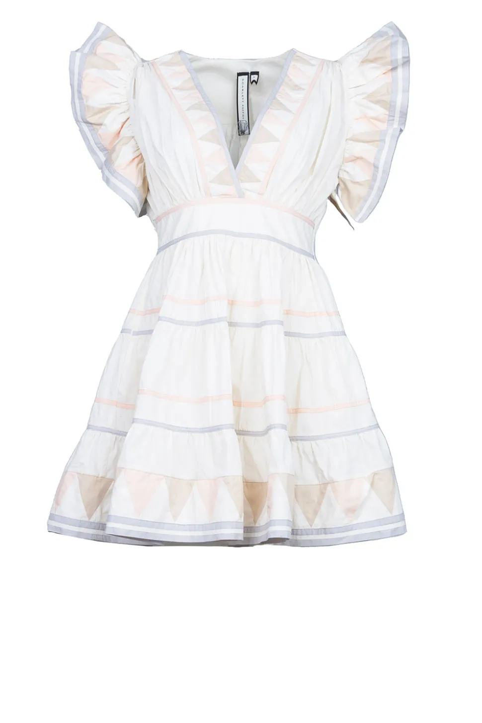 New Scarlett Poppies Mini Dress Tricolore | Natural... | | Little Soho