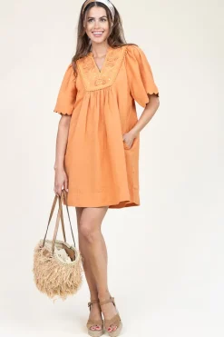 Best Sale Scarlett Poppies Mini Dress With Embroidery Dorra | Camel... | | Little Soho