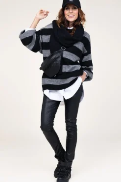 Store Co'Couture Mohair Striped Sweater Cozy | Black... | | Little Soho