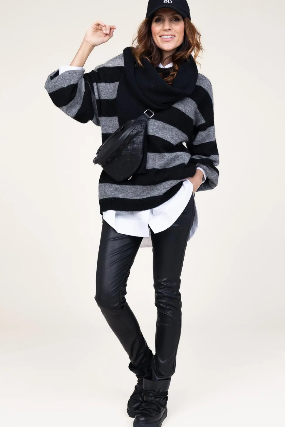 Store Co'Couture Mohair Striped Sweater Cozy | Black... | | Little Soho