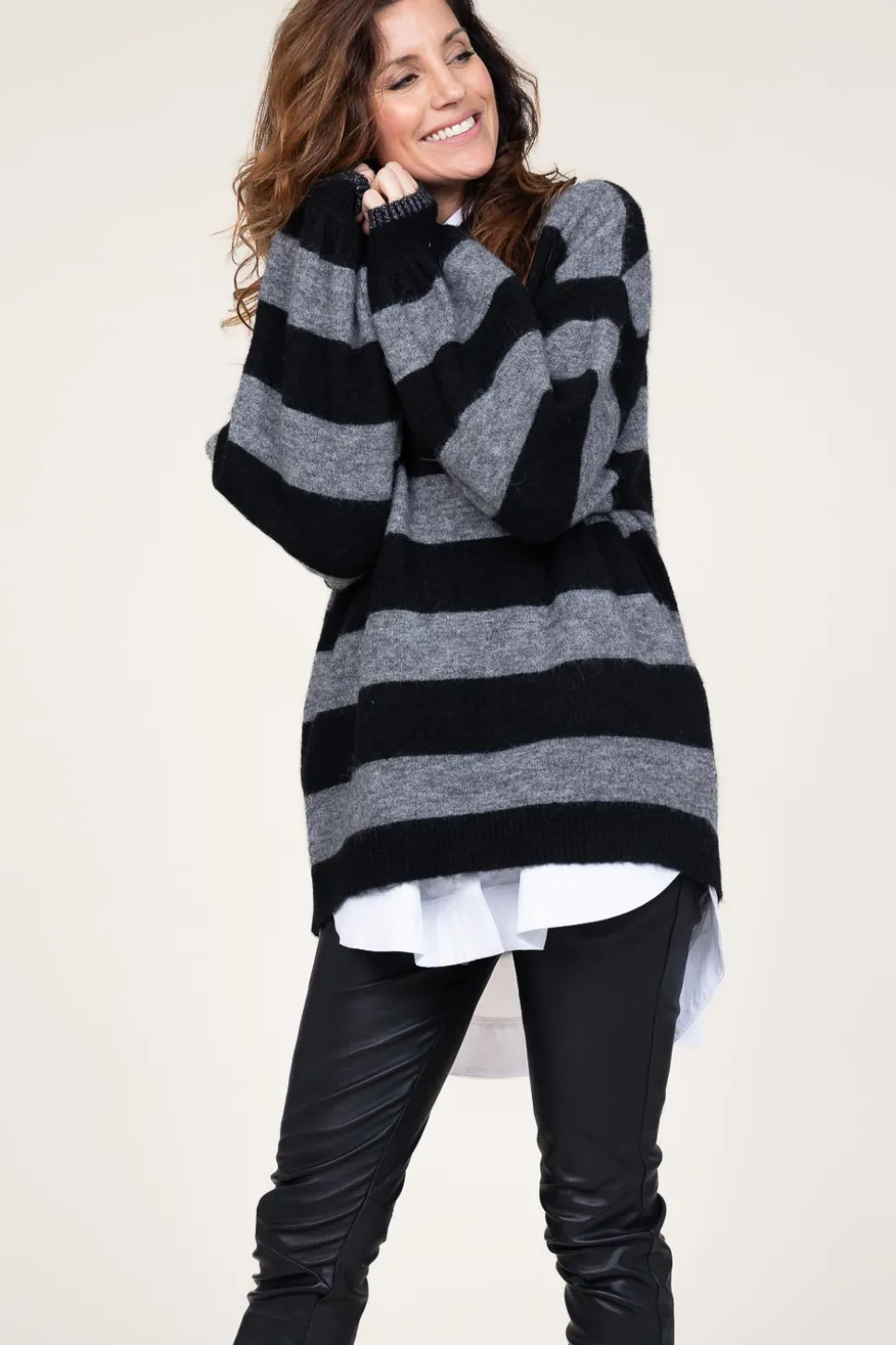 Store Co'Couture Mohair Striped Sweater Cozy | Black... | | Little Soho