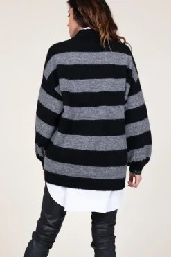 Store Co'Couture Mohair Striped Sweater Cozy | Black... | | Little Soho