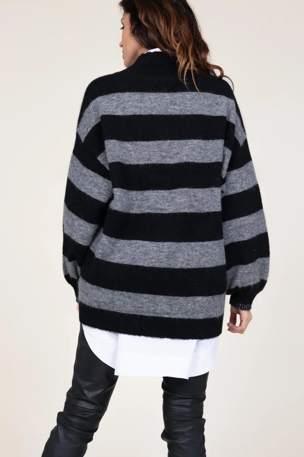 Store Co'Couture Mohair Striped Sweater Cozy | Black... | | Little Soho