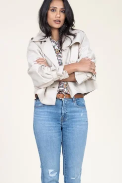 Outlet Alter Ego Nappa Leather Trenchcoat Florine | Natural... | | Little Soho