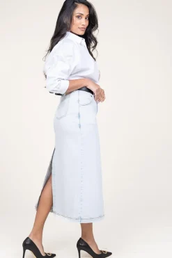 Sale American Vintage Non-Stretch Denim Skirt Joybird | Blue... | | Little Soho