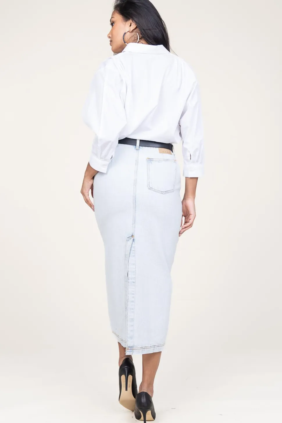 Sale American Vintage Non-Stretch Denim Skirt Joybird | Blue... | | Little Soho