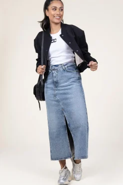 Clearance Co'Couture Non-Stretch Denim Skirt Vika | Blue... | | Little Soho