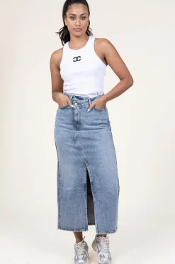 Clearance Co'Couture Non-Stretch Denim Skirt Vika | Blue... | | Little Soho