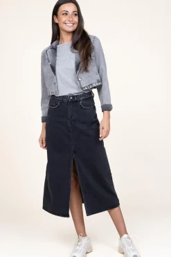 Cheap Co'Couture Non-Stretch Denim Skirt With Studs Vika | Black... | | Little Soho