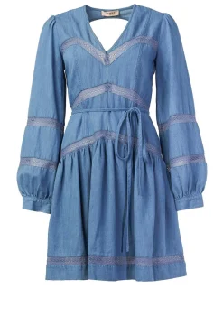 Fashion Twinset Non-Stretch Dress With Denim Look Lynn | Blue... | | Little Soho