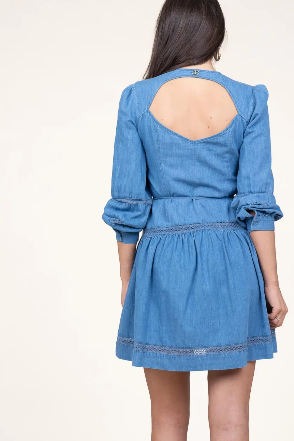 Fashion Twinset Non-Stretch Dress With Denim Look Lynn | Blue... | | Little Soho