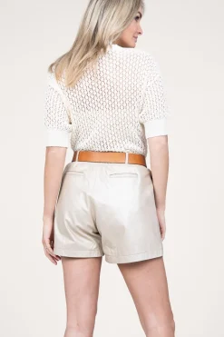 Cheap STUDIO AR Non-Stretch Leather Short Rosa | Natural... | | Little Soho