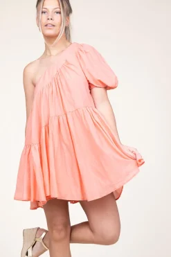 Shop Devotion One-Shoulder Dress Gloria | Orange... | | Little Soho