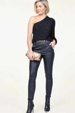 Fashion ba&sh One-Shoulder Lurex Top Galvin | Black... | | Little Soho