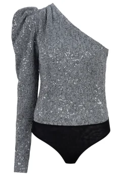 Shop Dante 6 One-Shoulder Sequin Body Eleni | Silver... | | Little Soho