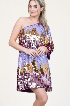 Store Dante 6 One-Shoulder Sequin Dress Dynamique | Purple... | | Little Soho