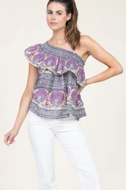 Discount Antik Batik One-Shoulder Top With Print Tala | Yellow... | | Little Soho