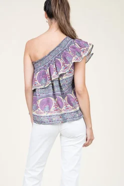 Discount Antik Batik One-Shoulder Top With Print Tala | Yellow... | | Little Soho