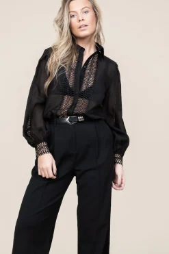 Shop Copenhagen Muse Openwork Blouse Ultra | Black... | | Little Soho
