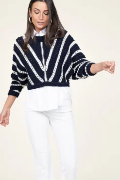 Online ba&sh Openwork Cotton Sweater Gardy | Blue... | | Little Soho