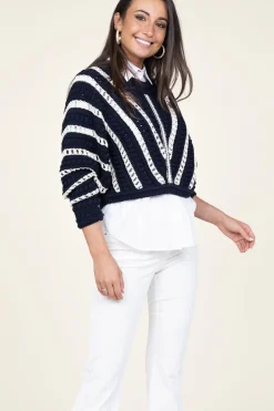 Online ba&sh Openwork Cotton Sweater Gardy | Blue... | | Little Soho