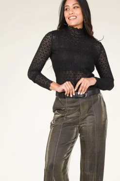 New Dante 6 Openwork Jacquard Top Como | Black... | | Little Soho